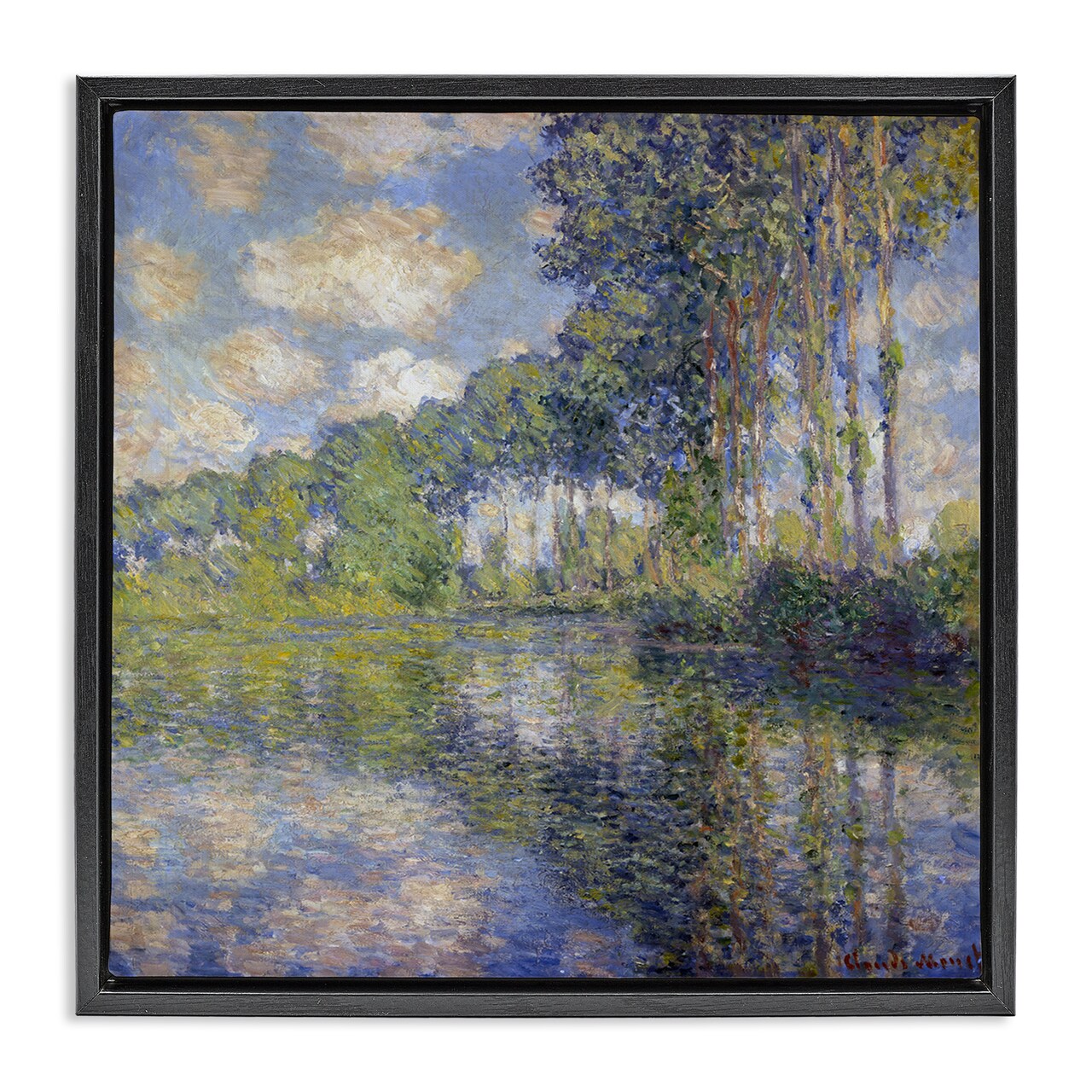 Stupell Industries Classic Monet Poplars on the Epte Framed Floater Canvas Wall Art Design by one1000paintings